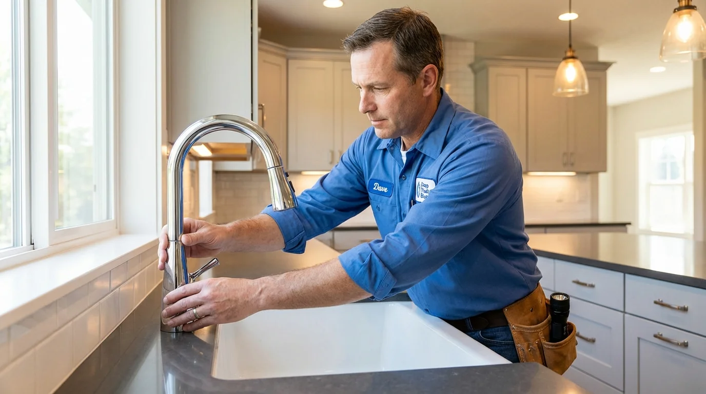 Kitchen faucet installation by Johns Plumbing LLC in Atherton